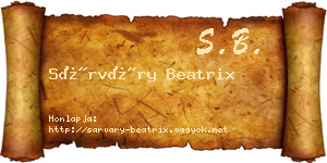 Sárváry Beatrix névjegykártya