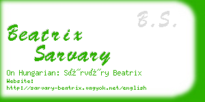 beatrix sarvary business card
